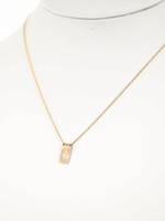 Silver Girl Stamped Drop Necklace Gold Fill