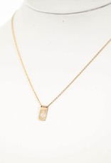 Silver Girl Stamped Drop Necklace Gold Fill