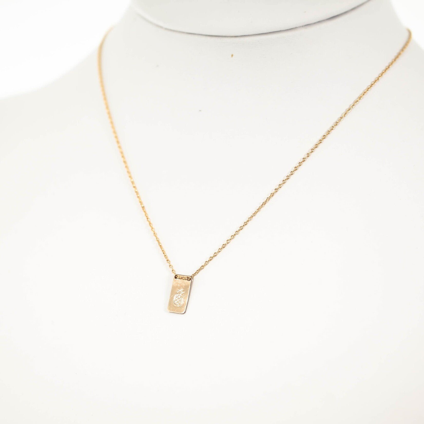 Silver Girl Stamped Drop Necklace Gold Fill