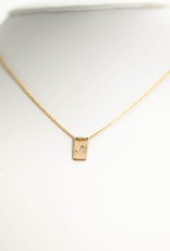 Silver Girl Stamped Drop Necklace Gold Fill