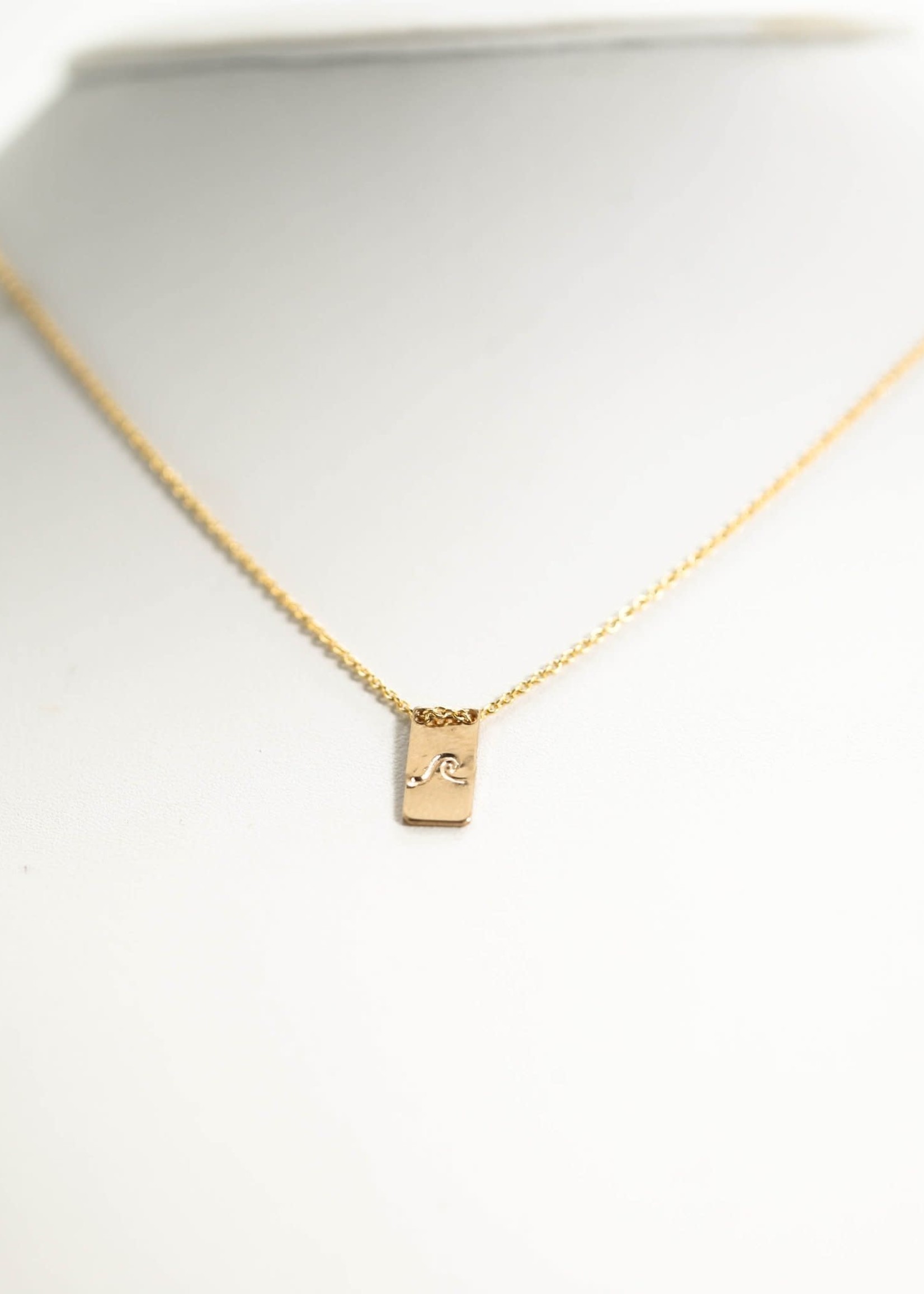 Silver Girl Stamped Drop Necklace Gold Fill