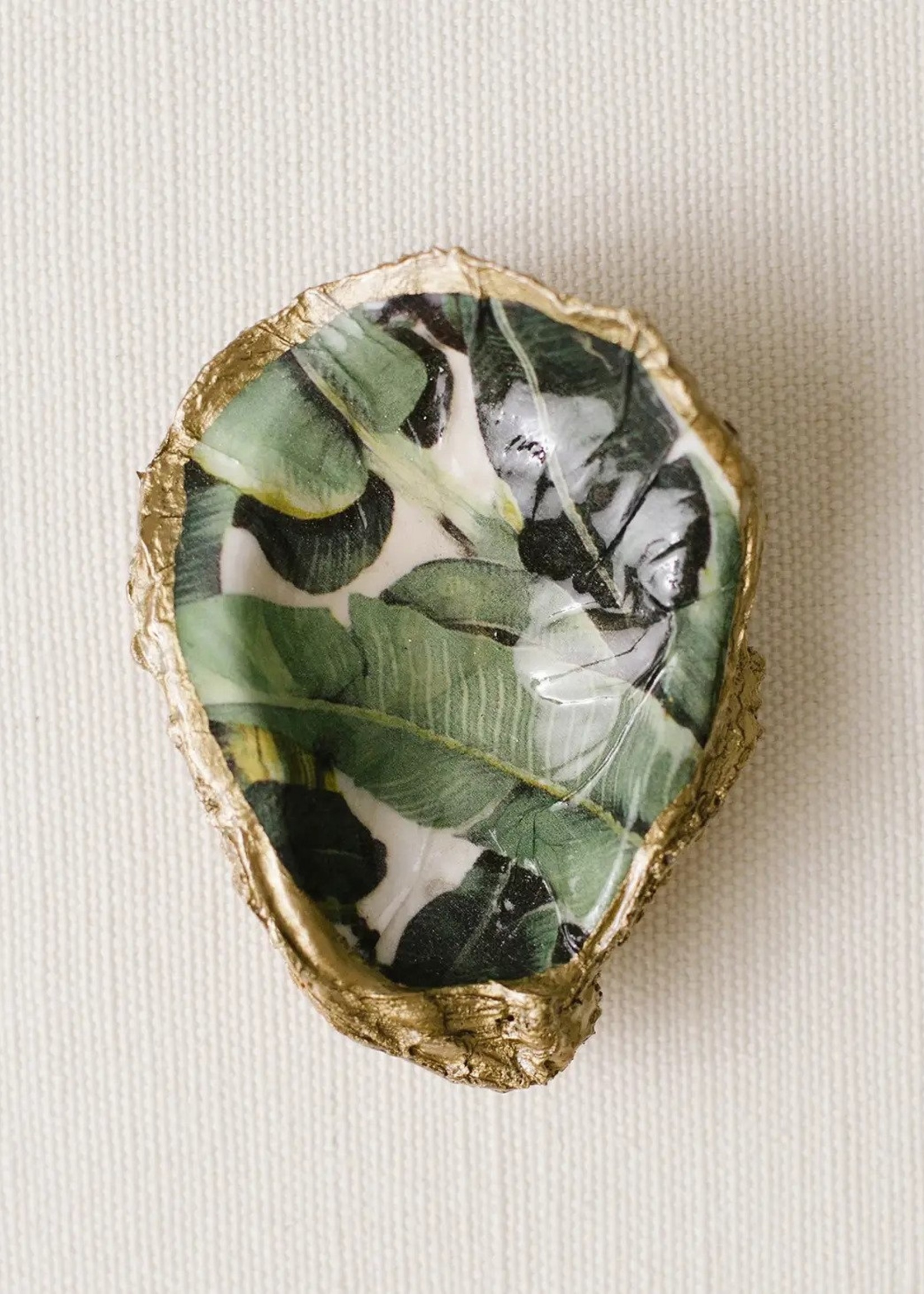 Grit & Grace Decoupage Oyster Jewelry Dish - Tropical