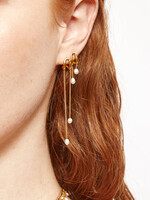 Arc Pearl Drop Earrings 18K Gold