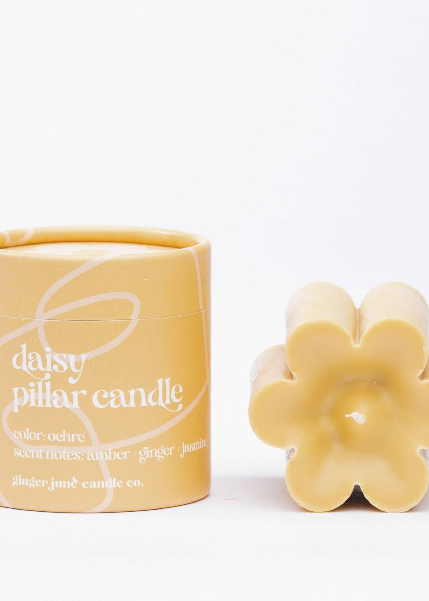 Ginger June Candle Co. Daisy Pillar Soy Candle