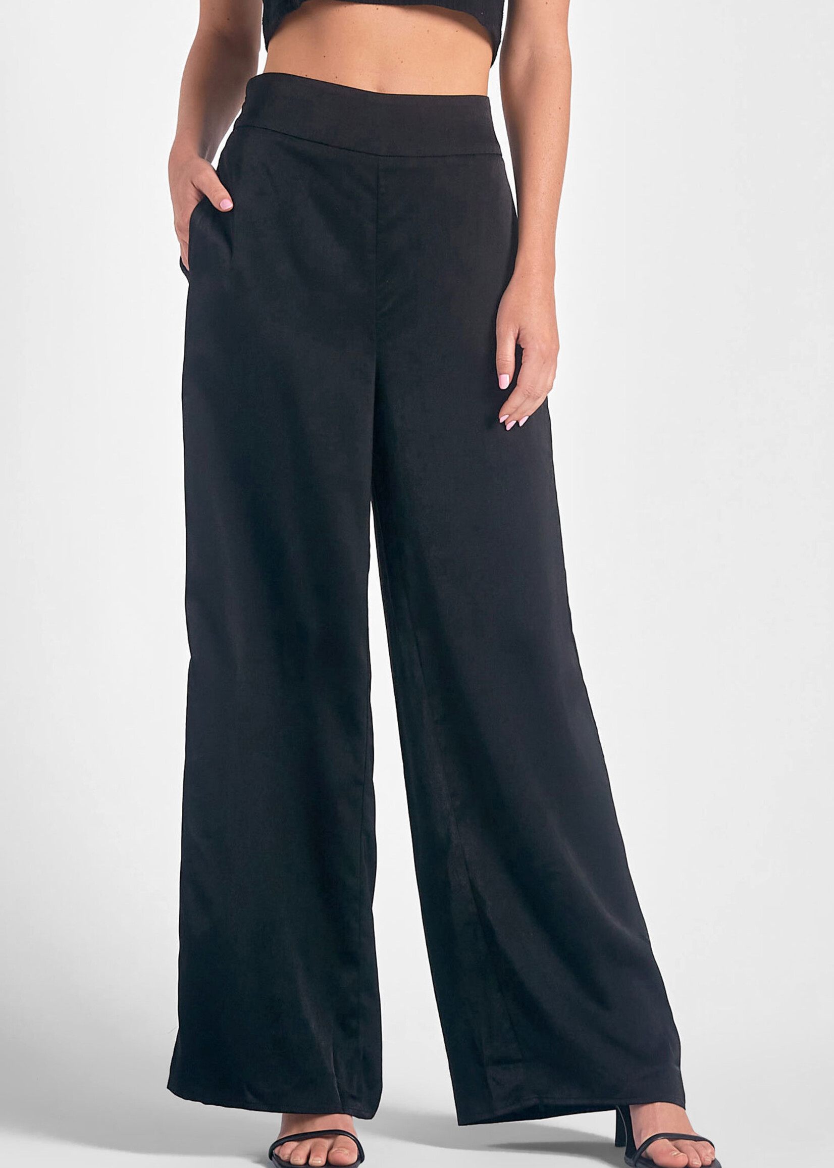 Elan Elastic Waistband Wideleg Pant