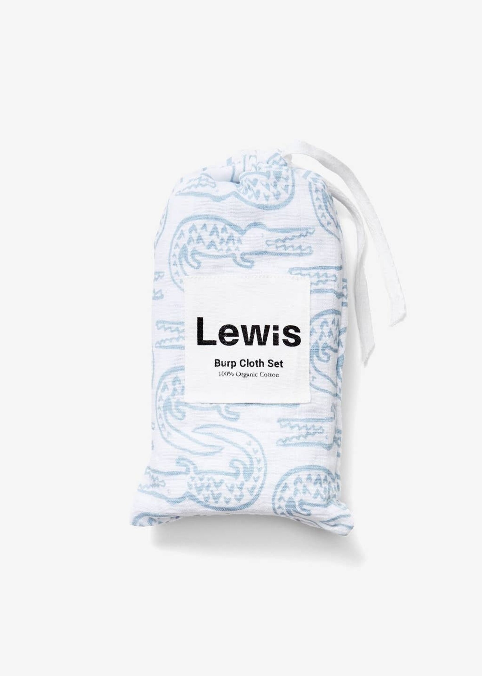 Lewis Burp Cloth Set Alligator | Bay Blue