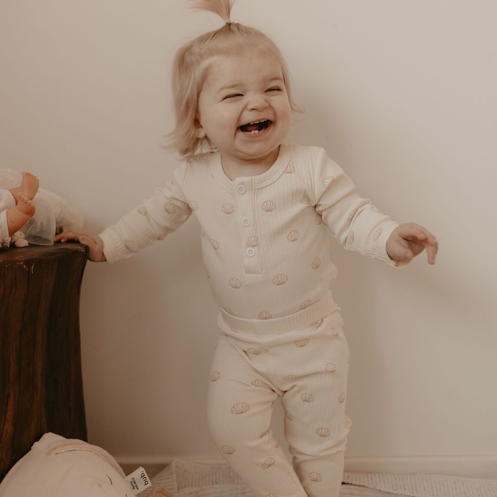 Ribbed Tights - Nude Seashell