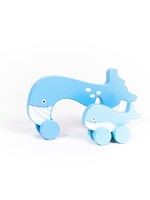 Jack Rabbit Creations Big & Little Wooden Roller Whale