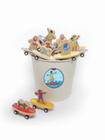 Jack Rabbit Creations Pull Pack Toy Surfer Kids & Dogs