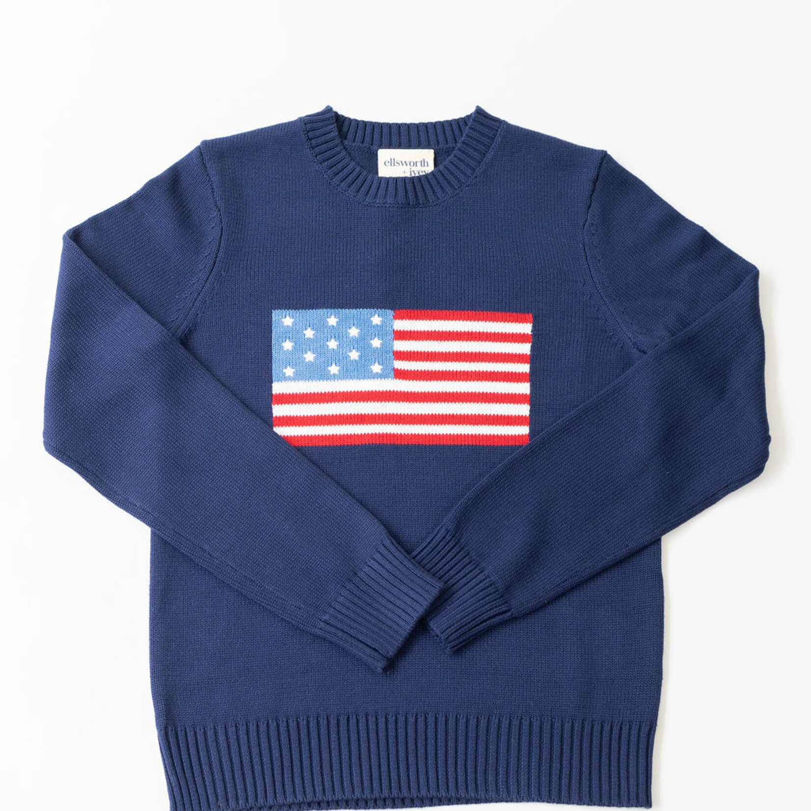Ellsworth & Ivey American Flag Classic Crew Sweater