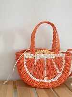 Straw Bag Beach Bag - Orange