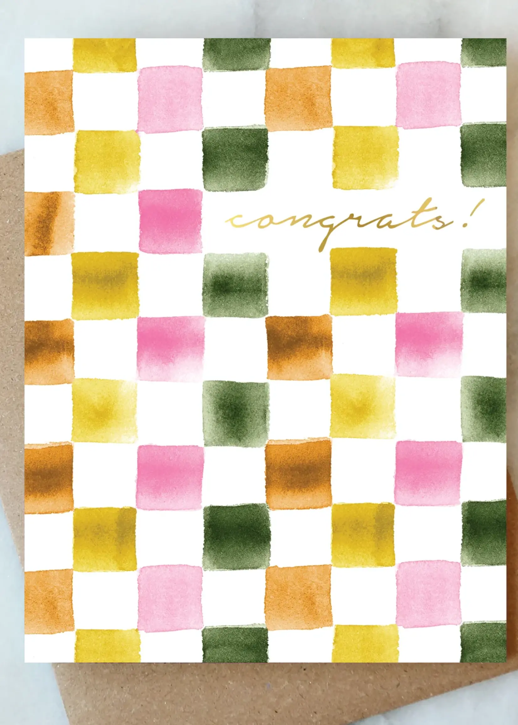 Checkerboard Congrats Greeting Card