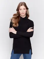 Charlie B Long Cowl Neck Tunic Sweater