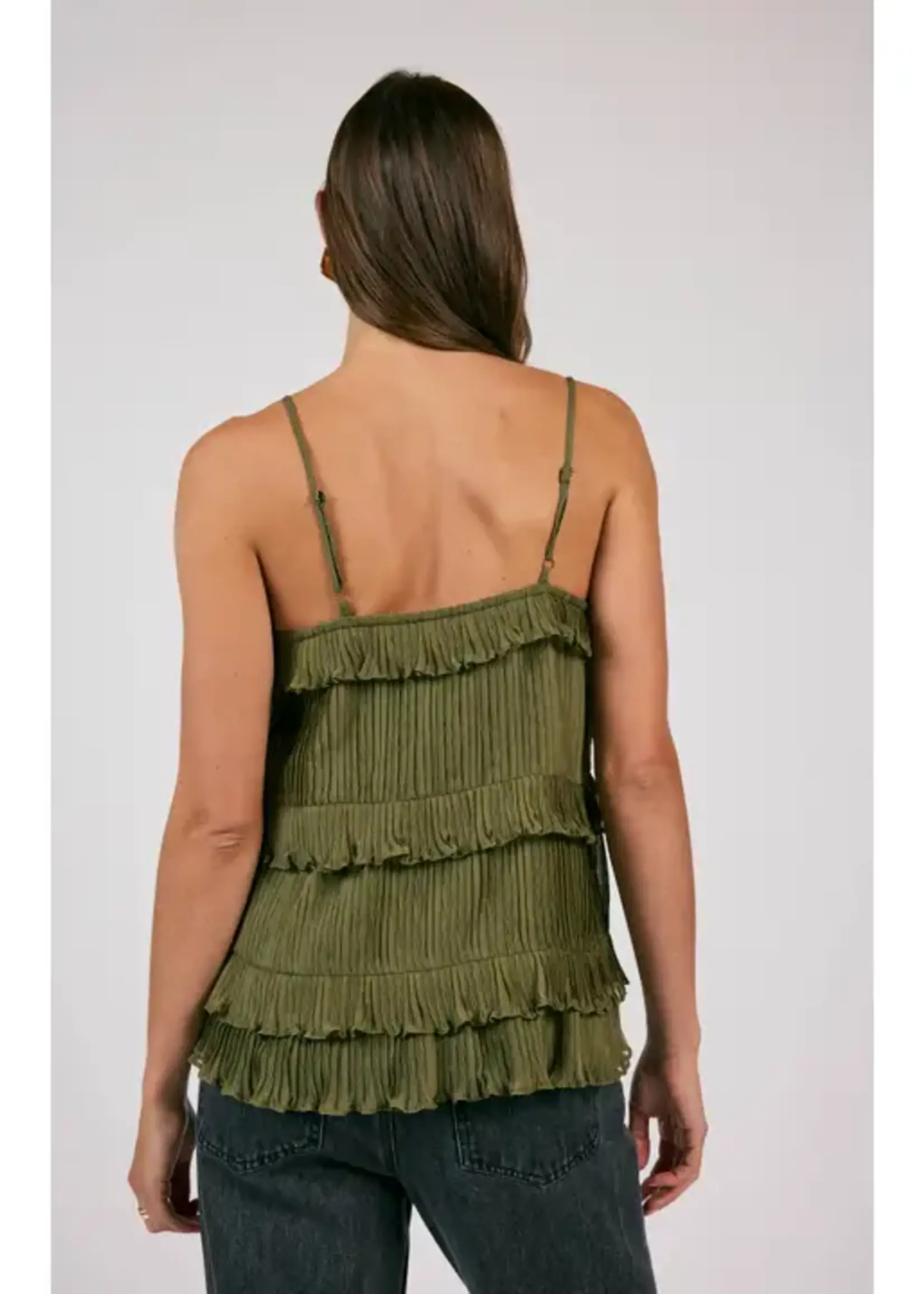 Sage The Label The Poets Ruffled Trim Slvless Top