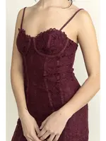 Storia Solid Lace Bustier Mini Dress