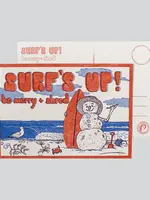Surf's Up Be Merry & Shred! - Postcard