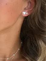 Silver Girl Jewelry 10mm Pearl Heart Post
