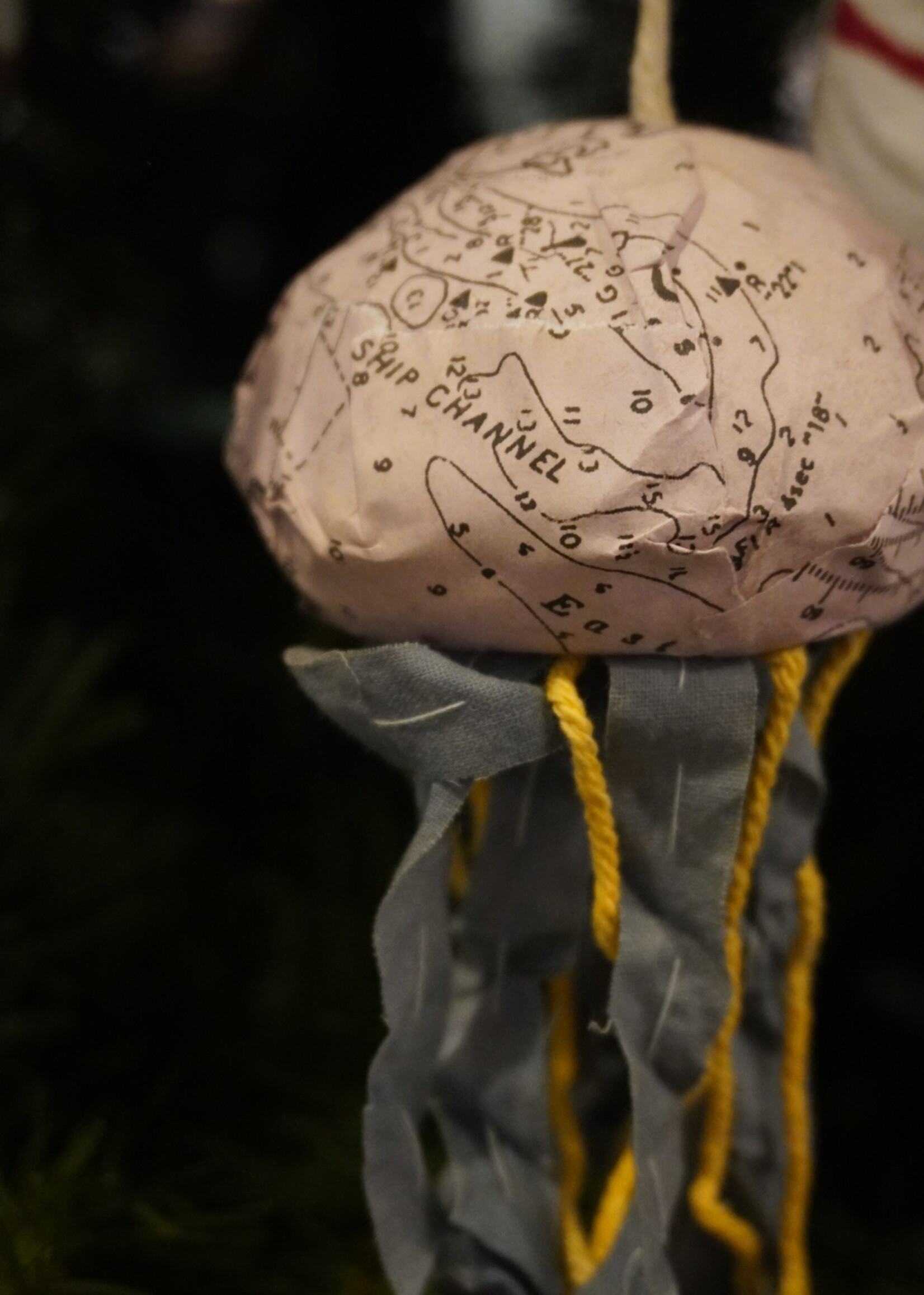 Creative Co Op Jellyfish Ornament with Rope Detail