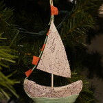 Creative Co Op Boat Ornament with Rope Detail