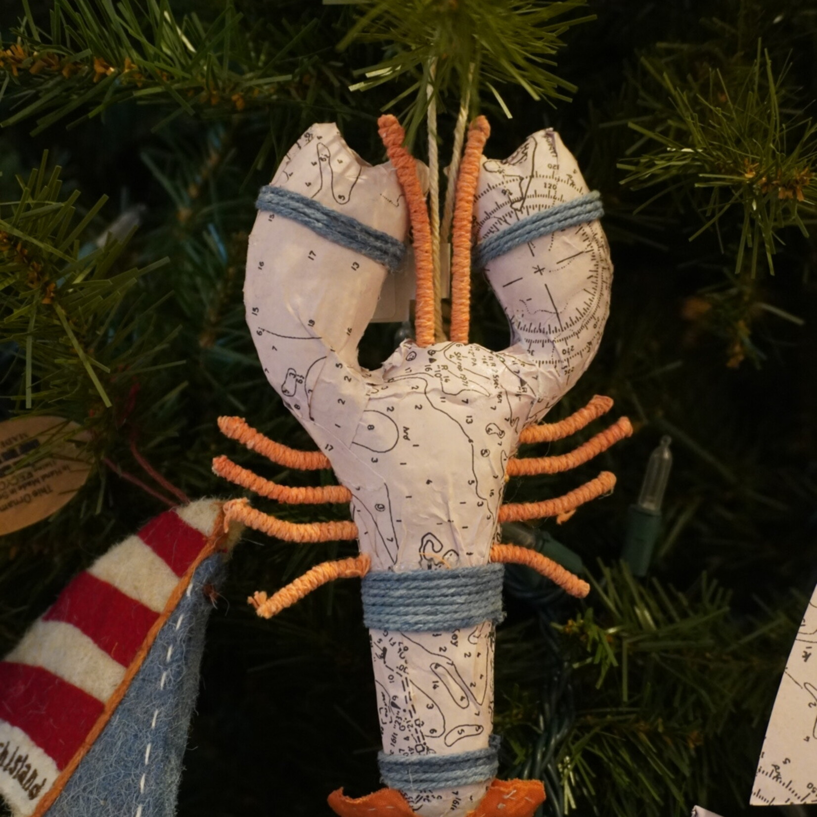 Creative Co Op Lobster Ornament with Rope Detail