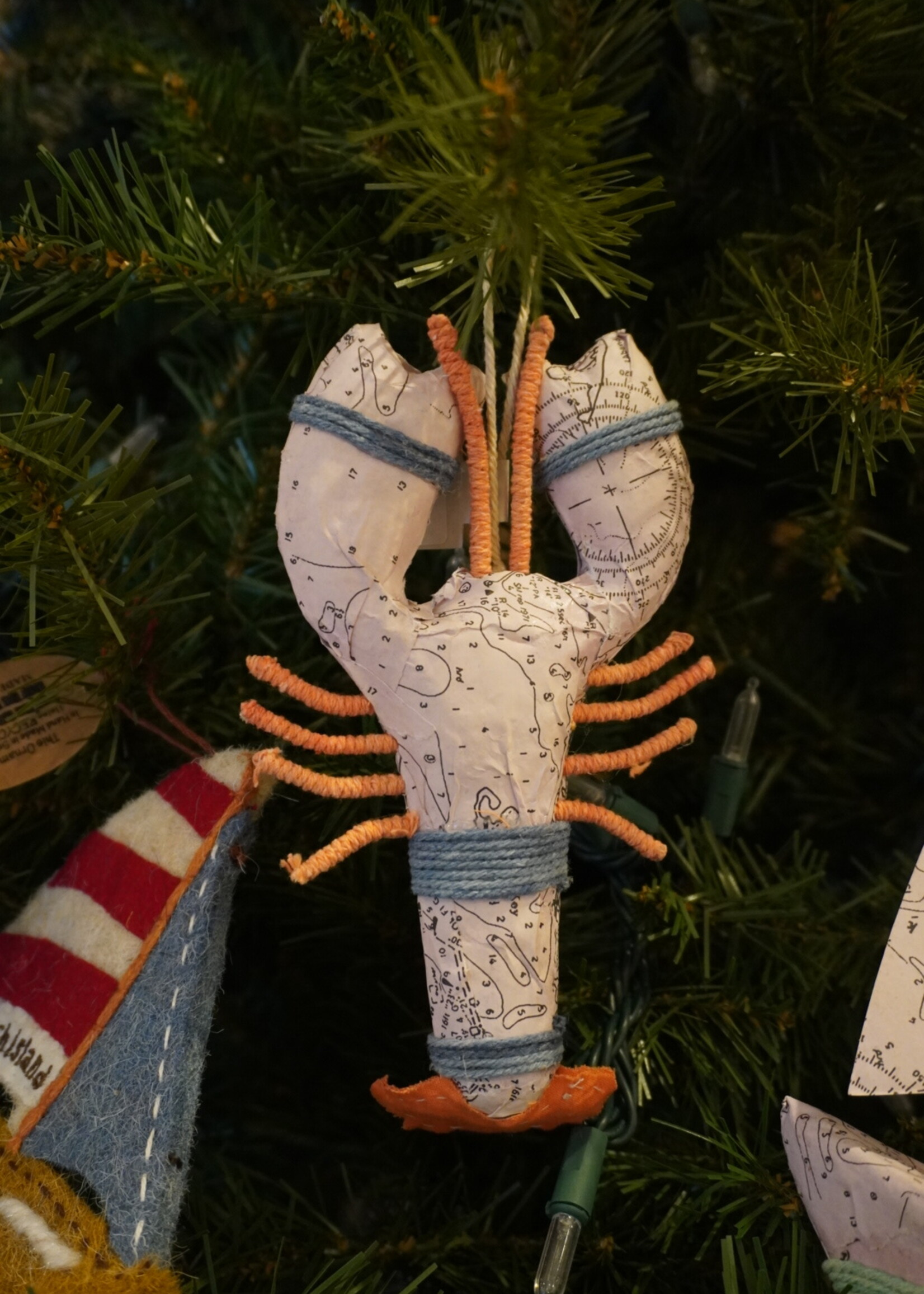 Creative Co Op Lobster Ornament with Rope Detail