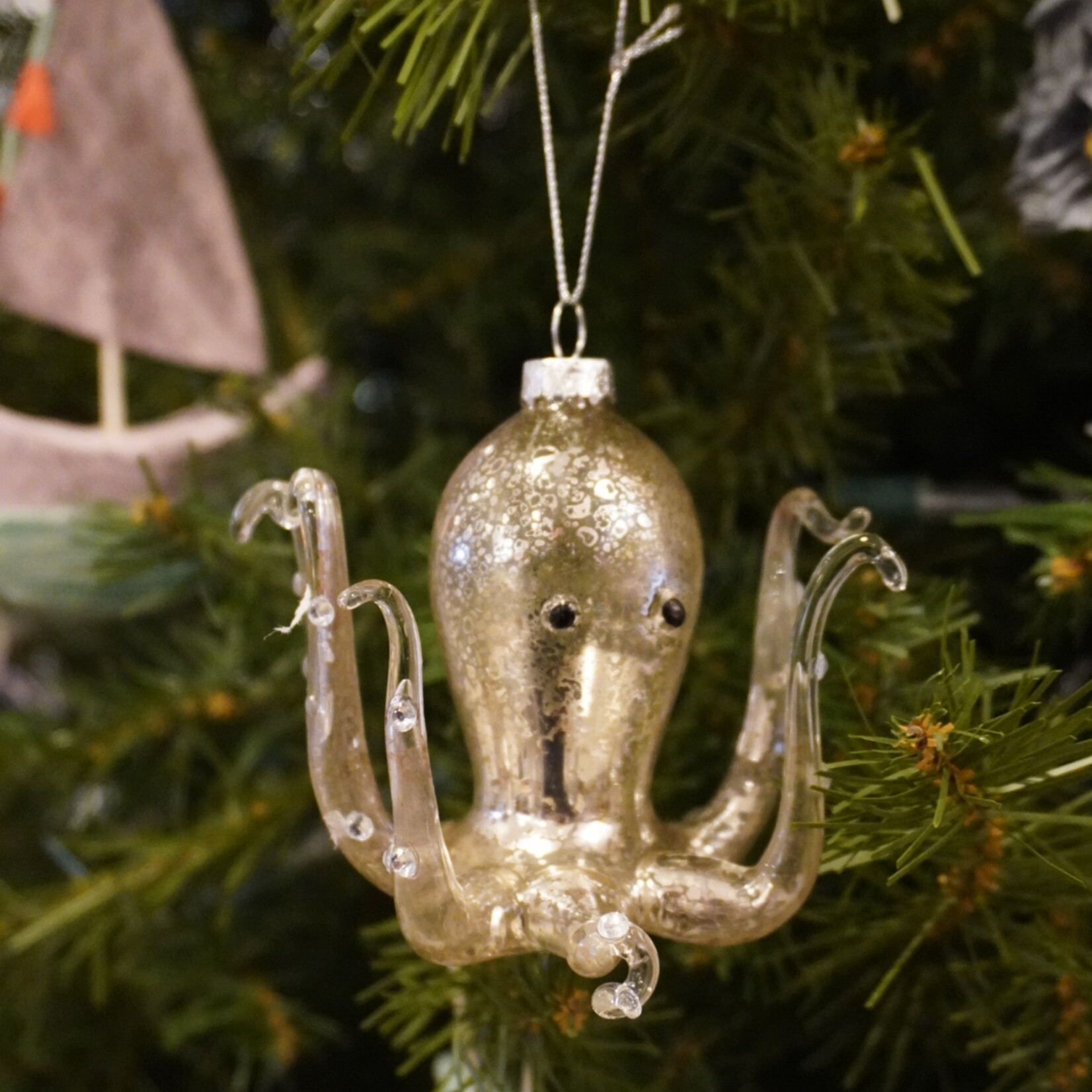 Creative Co Op Octopus Ornament with Rope Detail