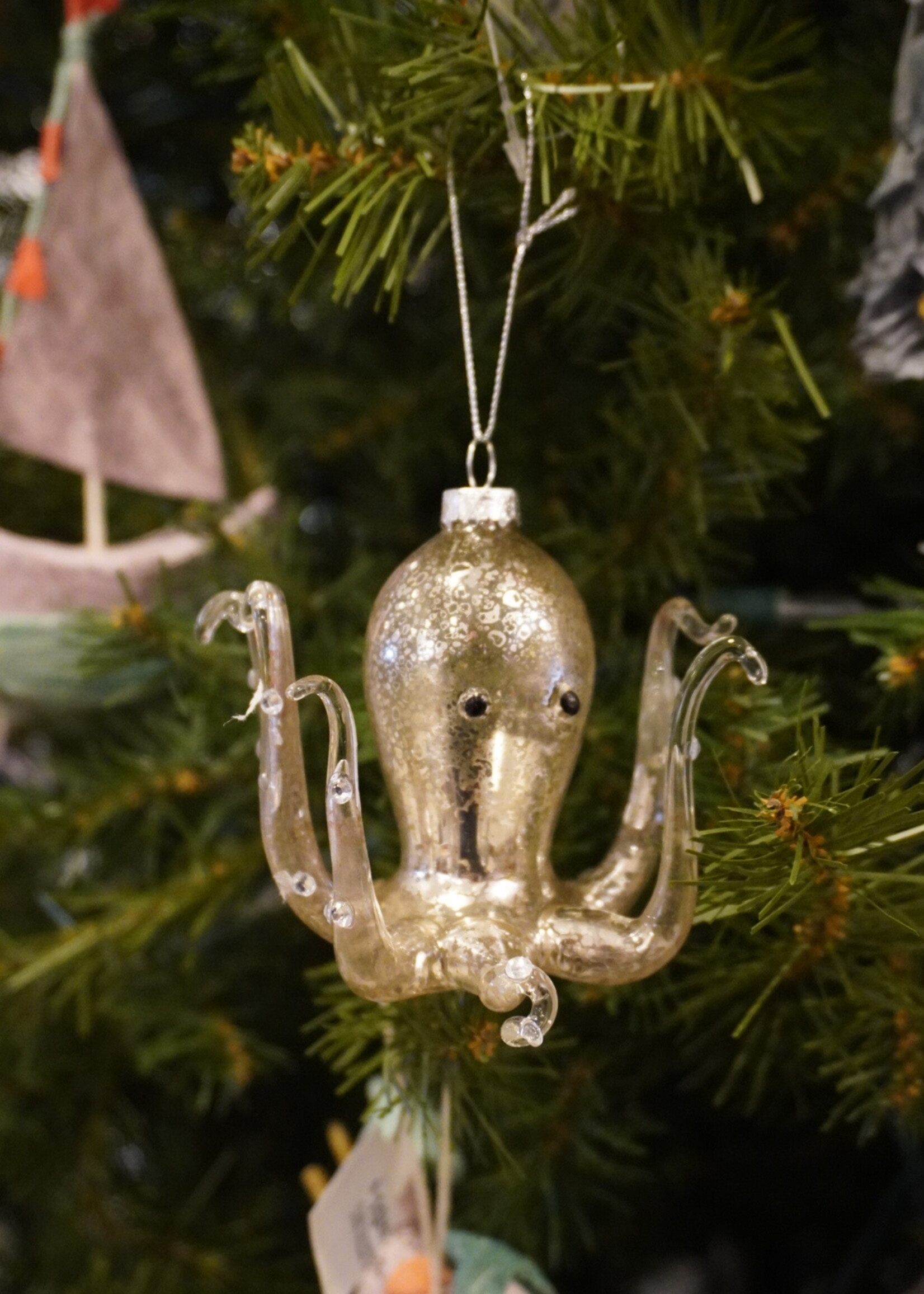 Creative Co Op Octopus Ornament with Rope Detail