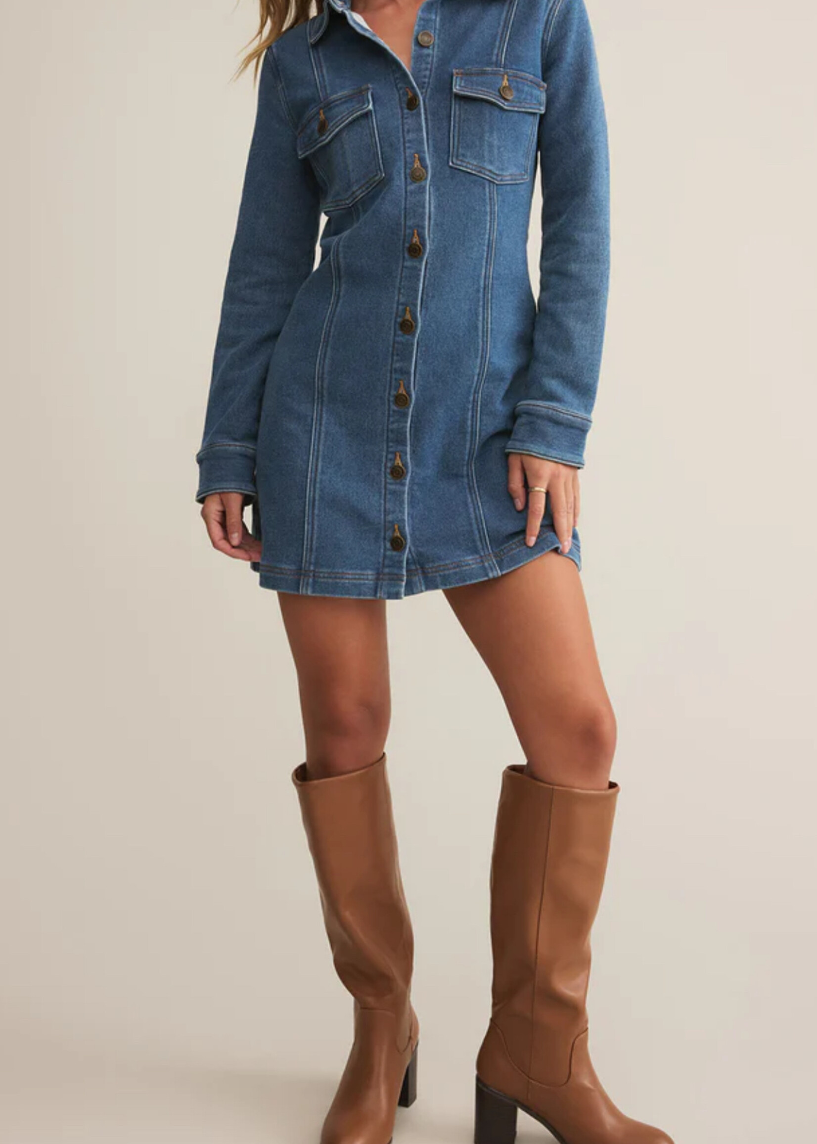 Z Supply Candice Knit Denim Dress