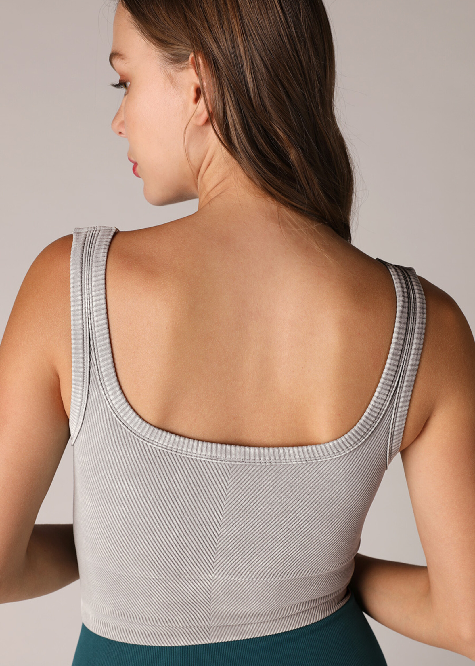 NIKIBIKI Vintage Chevron Ribbed Crop Top