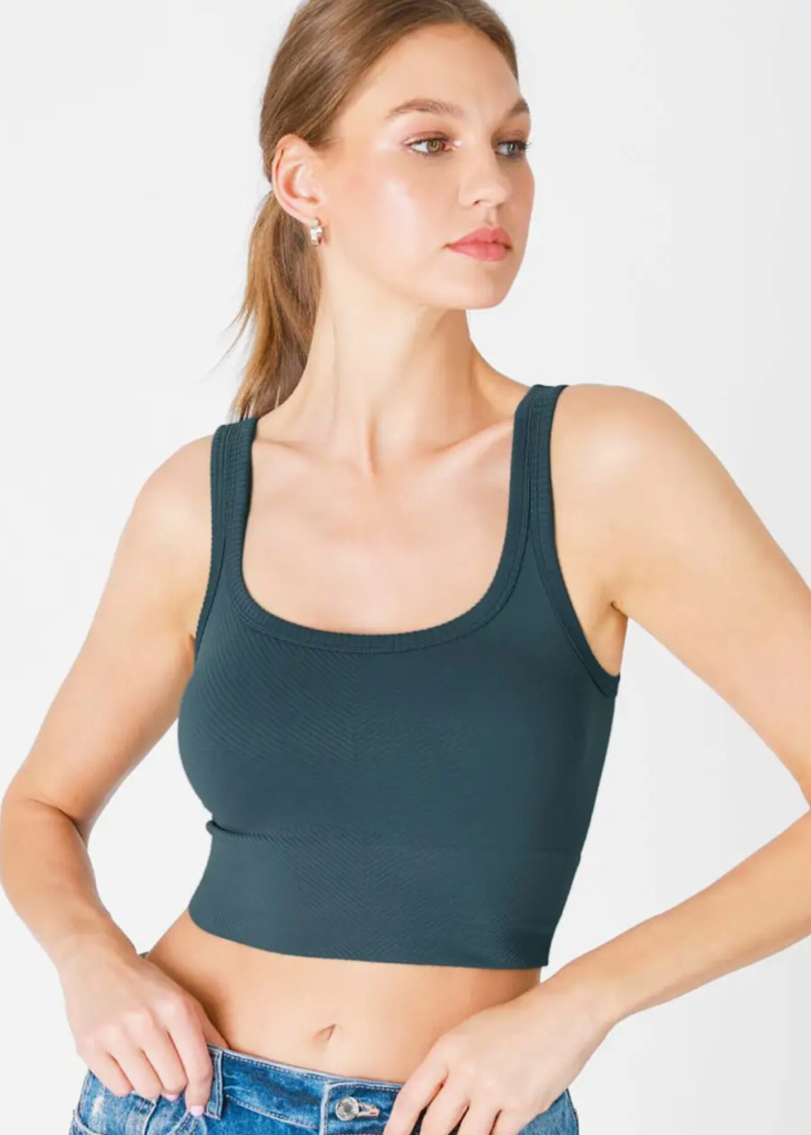 Chevron Ribbed Crop Top - Five 0 Six Surf Boutique