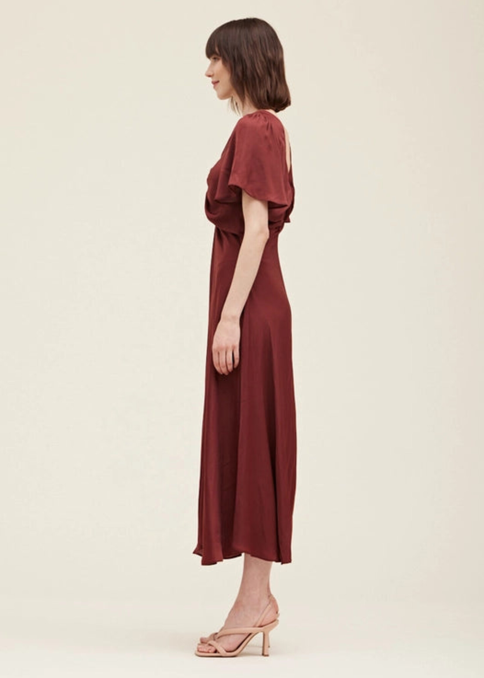 Grade & Gather Shirred Waist Detail Maxi Dress
