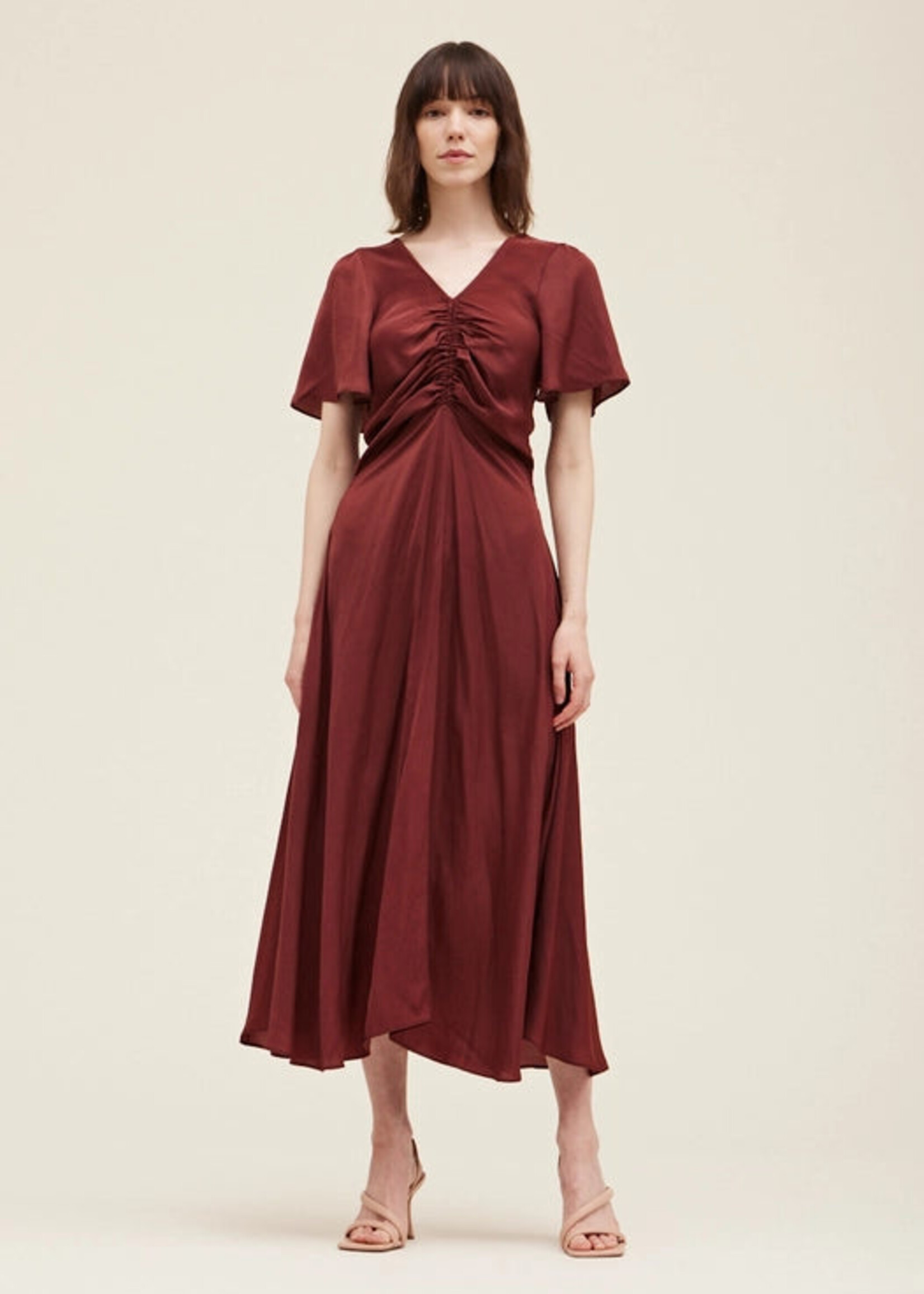 Grade & Gather Shirred Waist Detail Maxi Dress