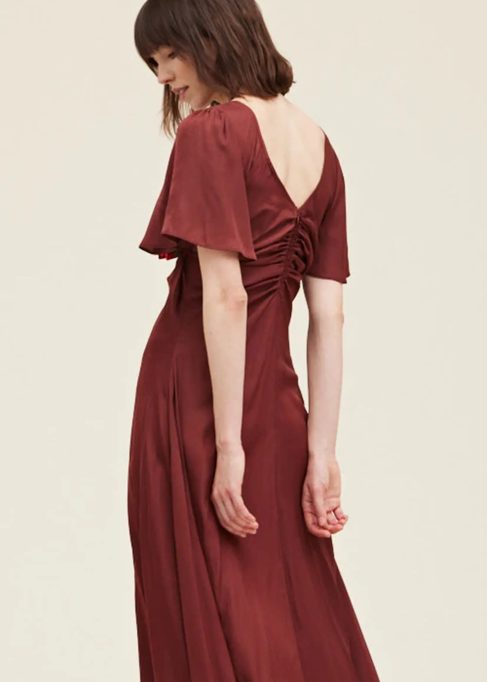 Grade & Gather Shirred Waist Detail Maxi Dress