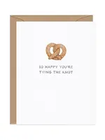 Tying the Knot Pretzel — Food Pun Wedding Card