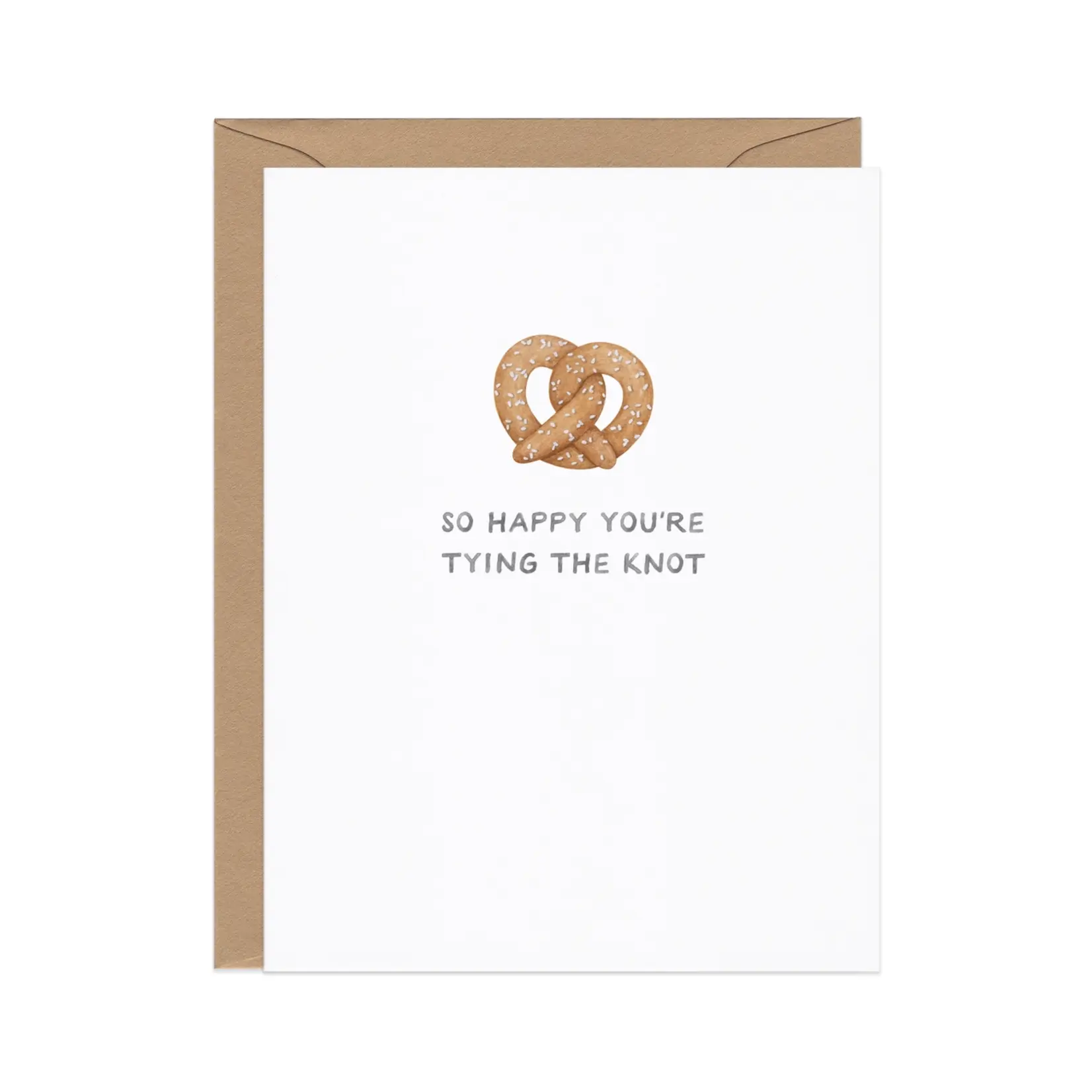 Tying the Knot Pretzel — Food Pun Wedding Card