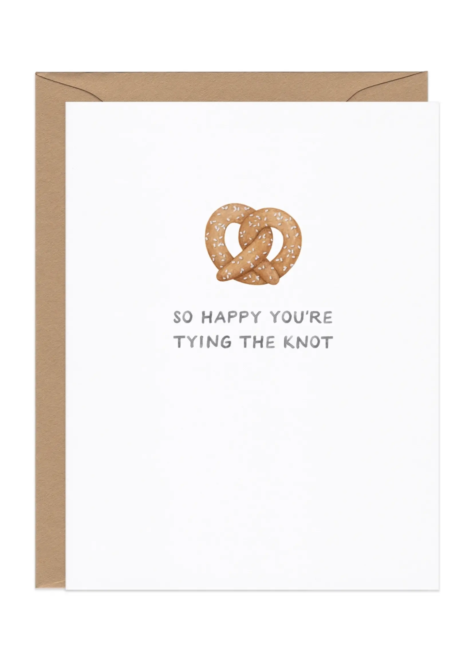 Tying the Knot Pretzel — Food Pun Wedding Card