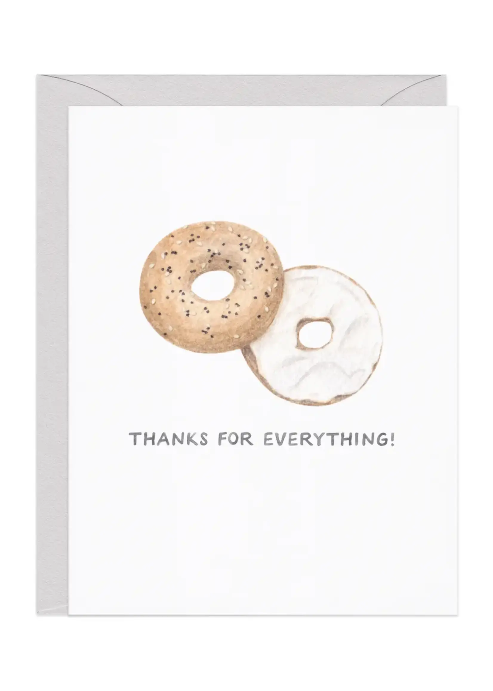 Everything Bagel — Food Pun Thank You Card
