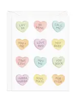 Candy Hearts Messages — Valentine's Day Love Card