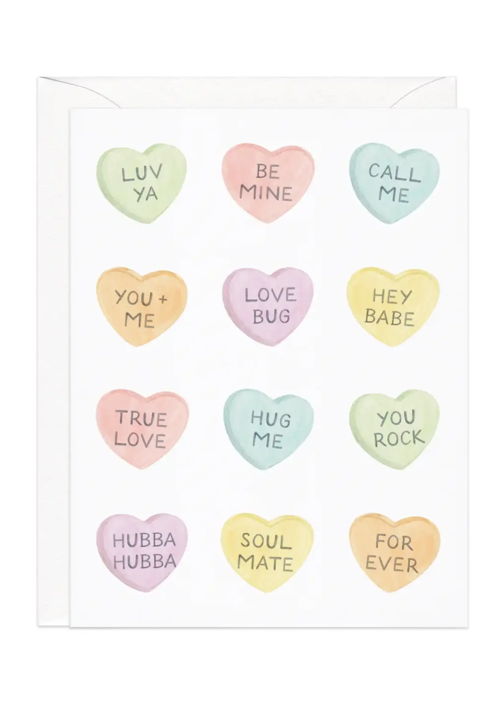 Candy Hearts Messages — Valentine's Day Love Card