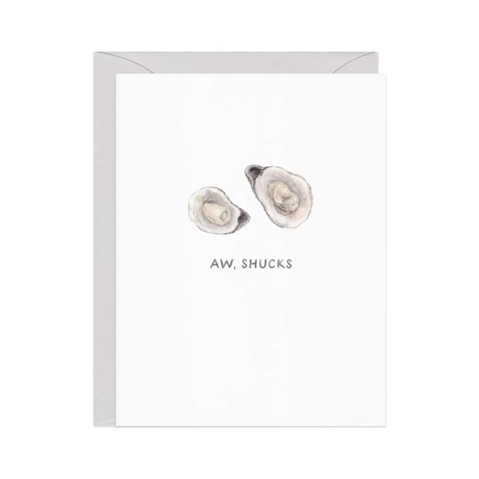 Aw Shucks Oysters — Coastal Food Pun Thanks Card