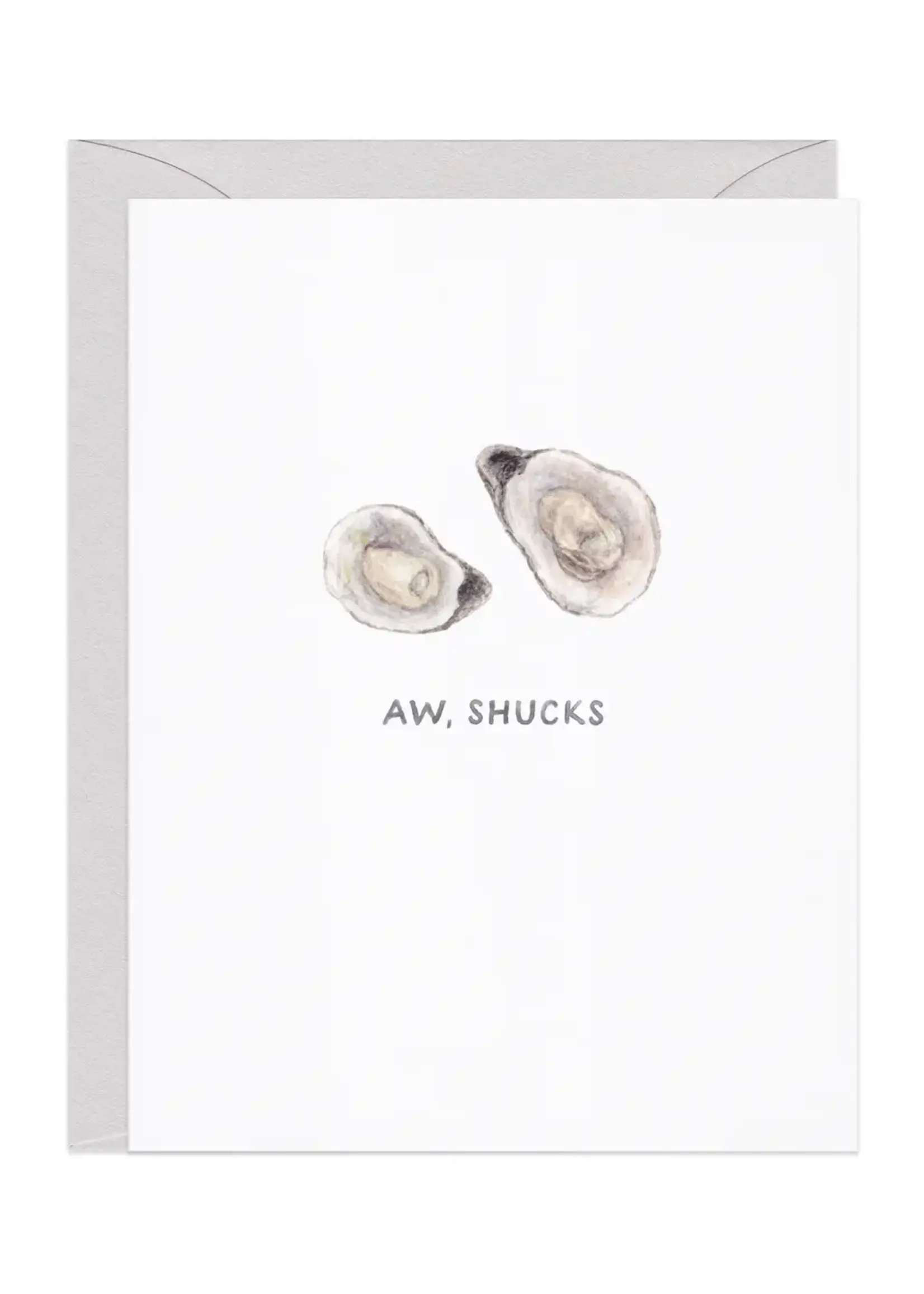 Aw Shucks Oysters — Coastal Food Pun Thanks Card