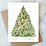 Tinsel Christmas Tree Holiday Card | Christmas Holiday Card