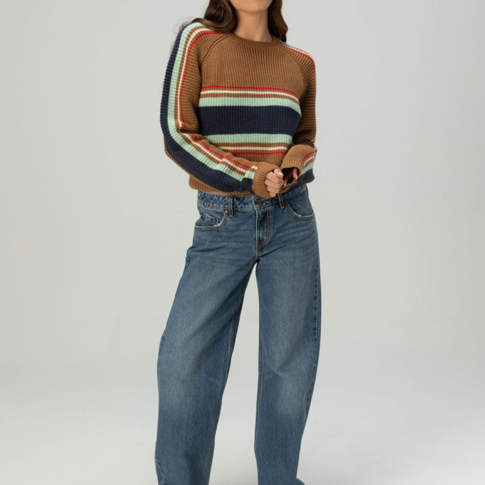 Brixton Racing Stripe Crew Sweater