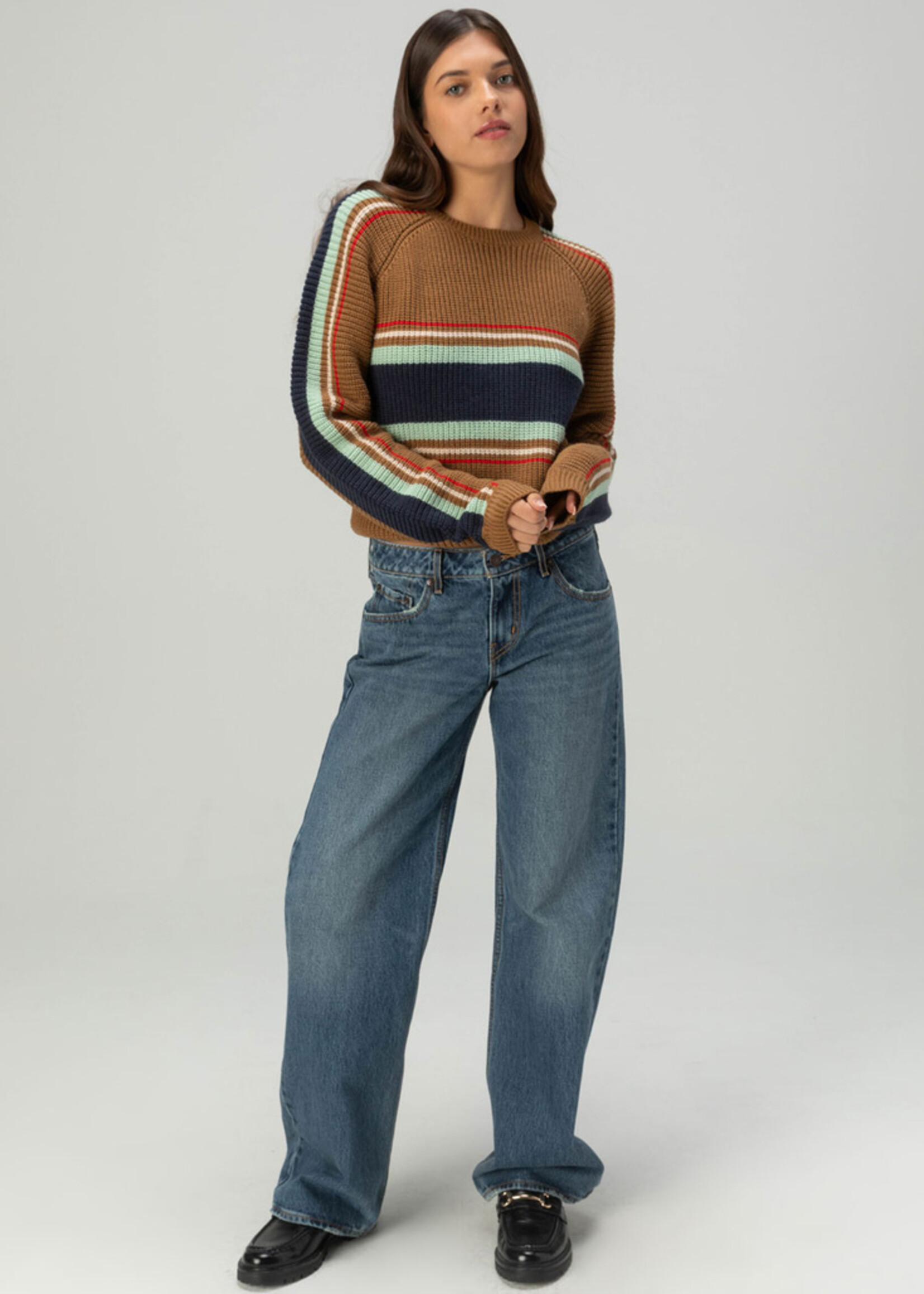 Brixton Racing Stripe Crew Sweater
