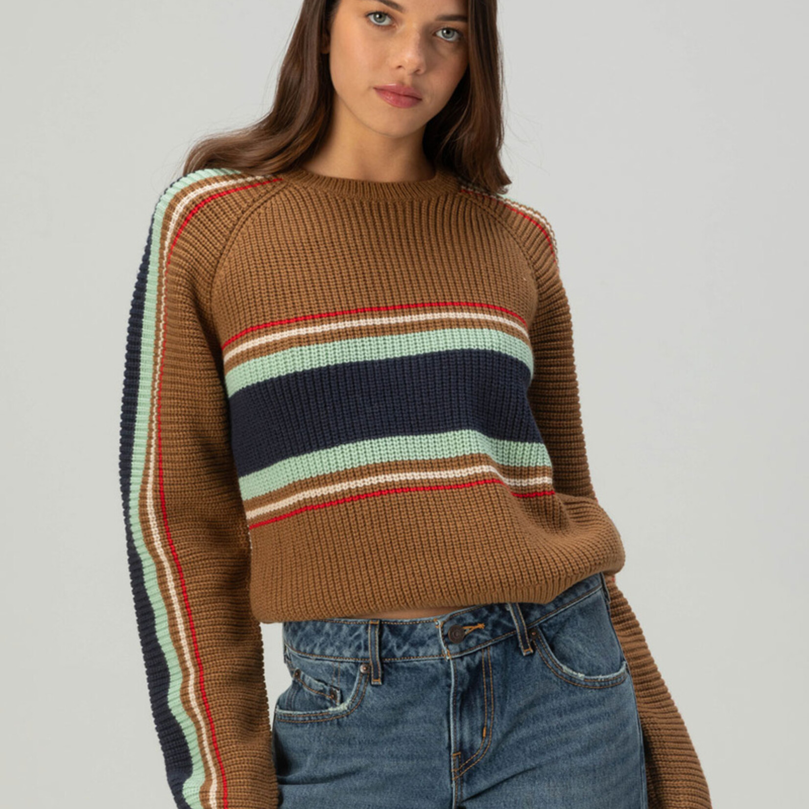 Brixton Racing Stripe Crew Sweater