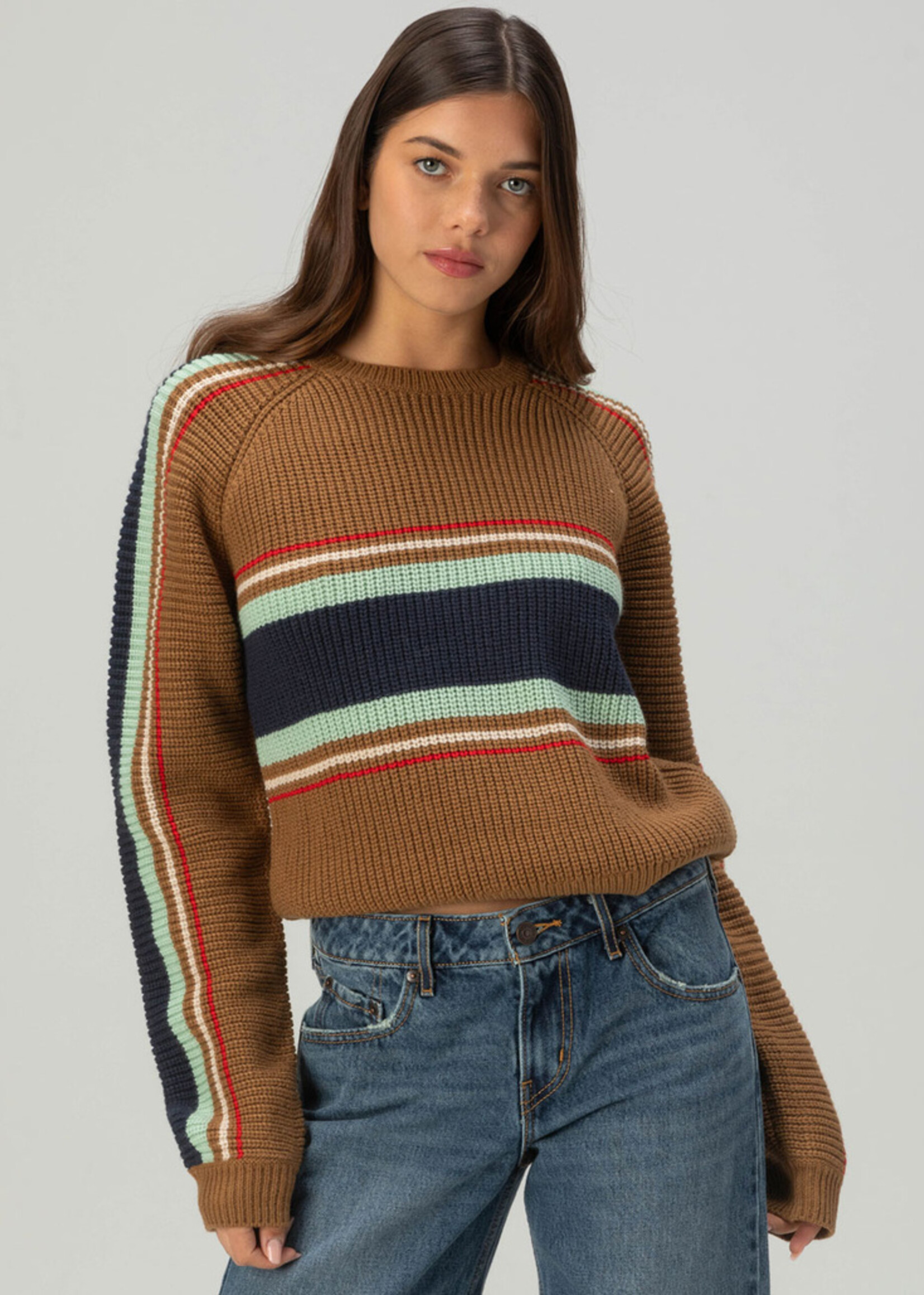 Brixton Racing Stripe Crew Sweater
