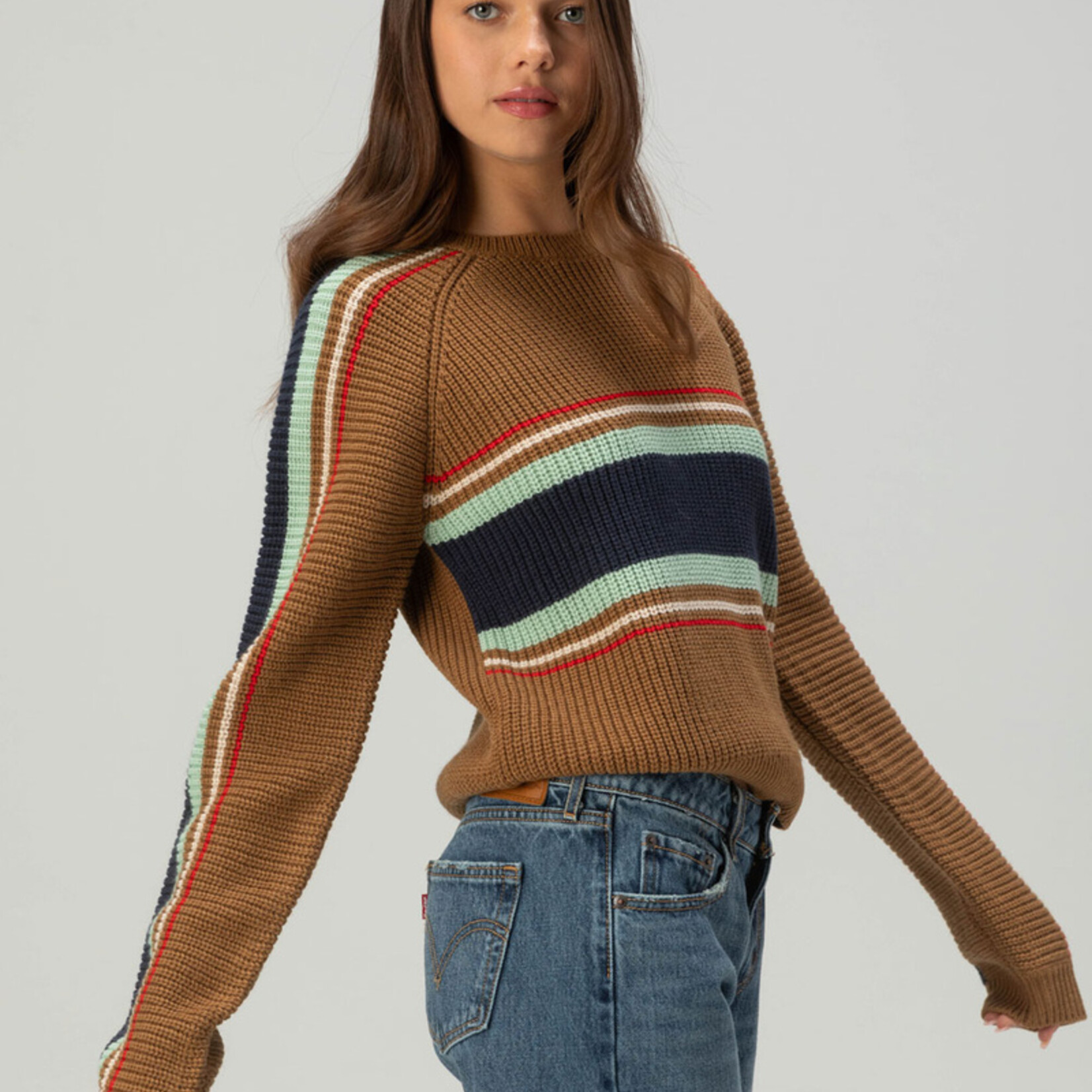 Brixton Racing Stripe Crew Sweater