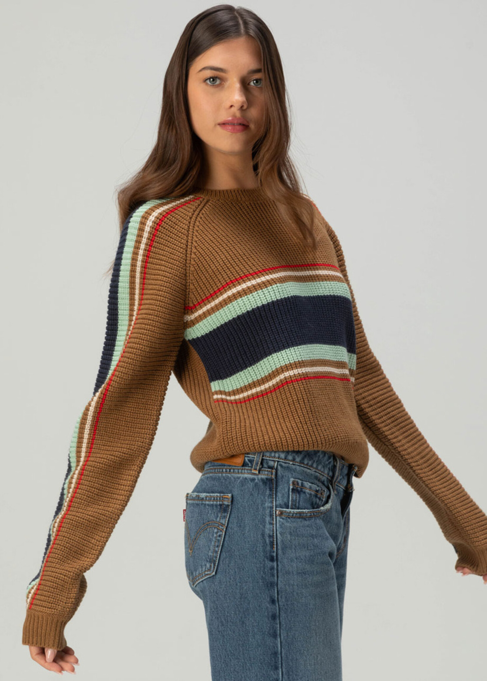 Brixton Racing Stripe Crew Sweater