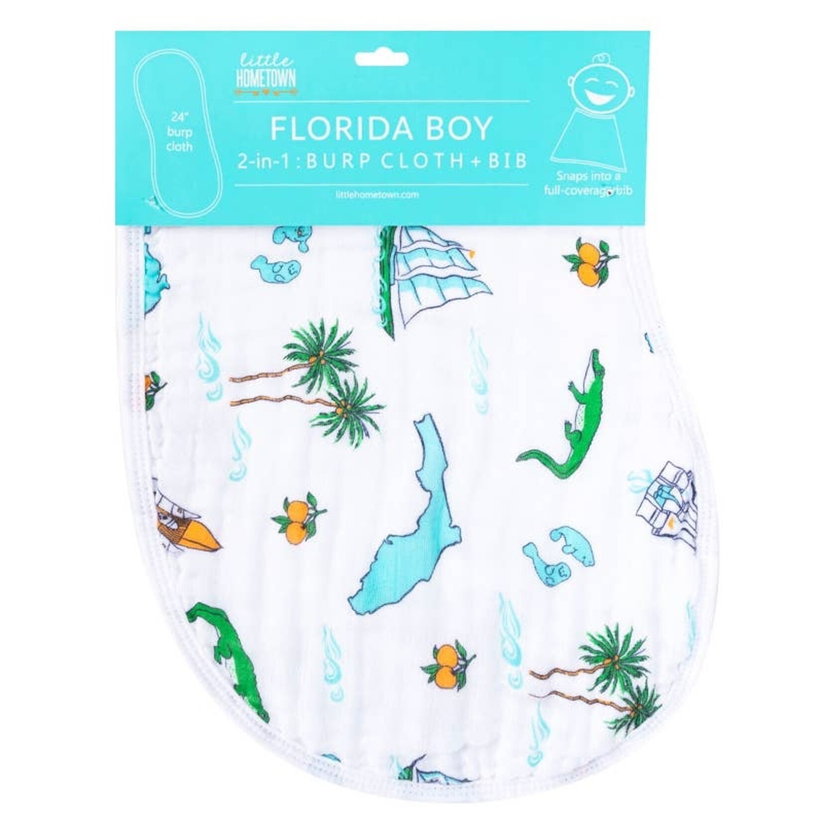 Little Hometown Florida Baby Burp/Bib Combo (Unisex)