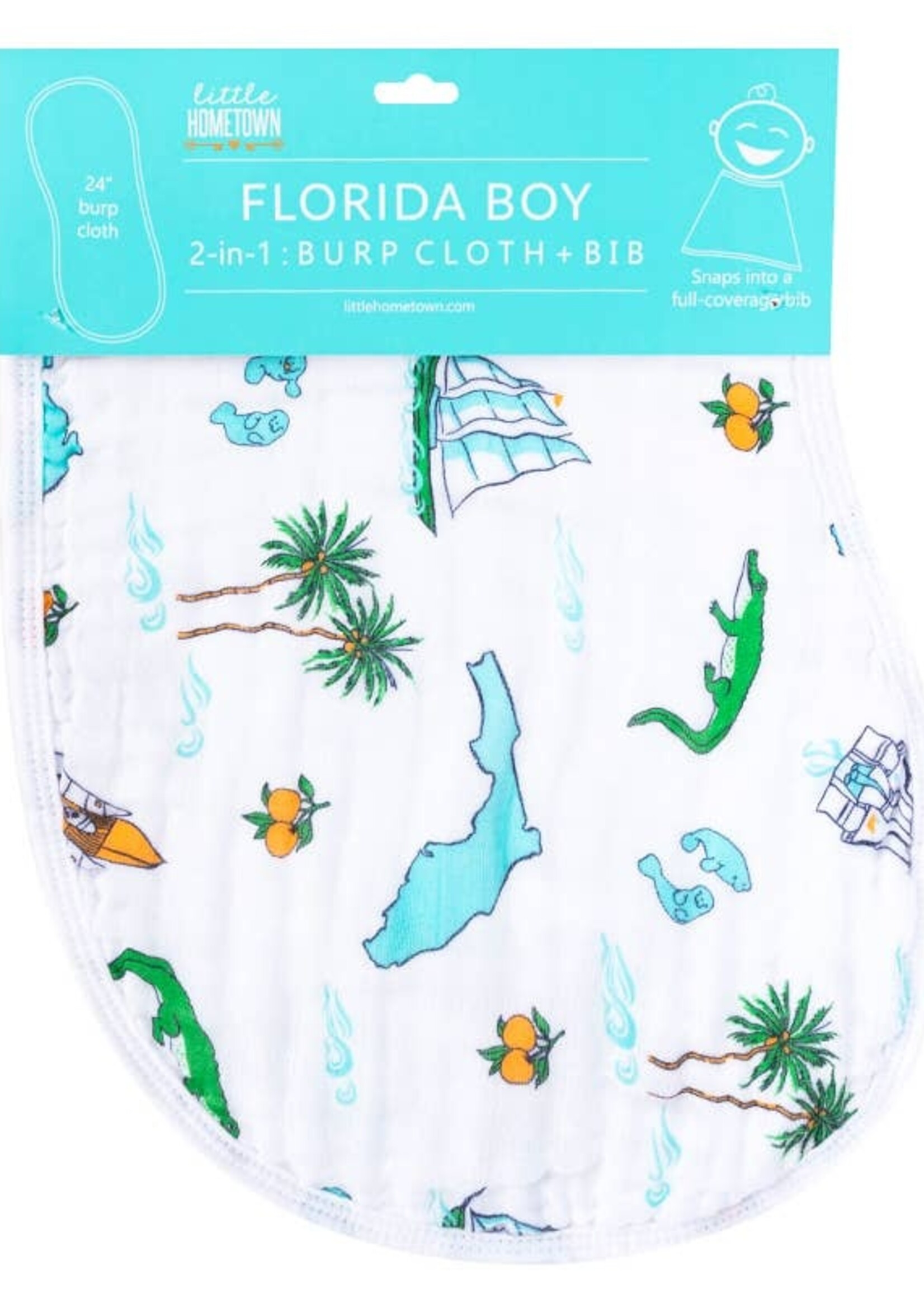 Little Hometown Florida Baby Burp/Bib Combo (Unisex)